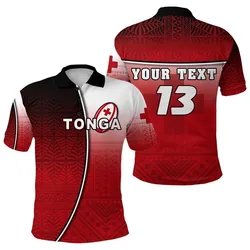 (Custom Personalised) Tonga Rugby Polo Shirt Impressive Version - Custom Text and Number