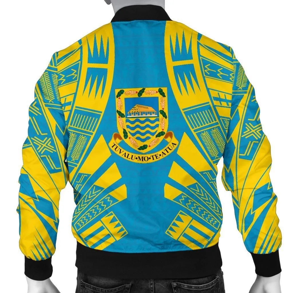 Tuvalu Men Bomber Jackets - Polynesian Tattoo Flag