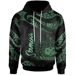 Samoa Polynesian Hoodie - Poly Tattoo Green Version