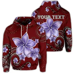 (Personalised) Hawaiian Plumeria Violet Polynesian Red Hoodie - AH