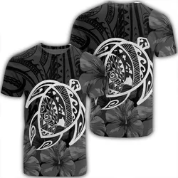 Hawaiian Map Turtle Kanaka Hibiscus Polynesian T-Shirt - White - AH