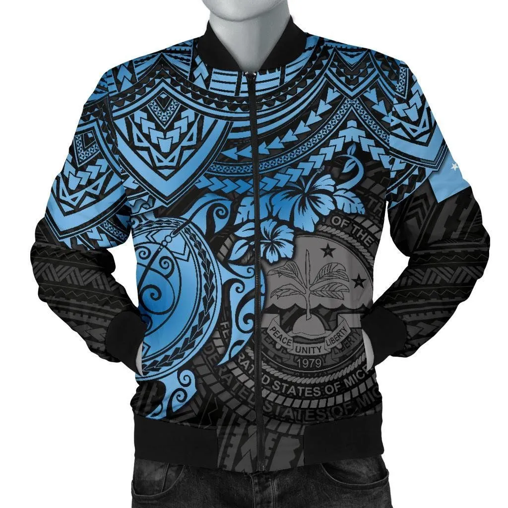 FamilyGater Jacket - Bomber Jacket Federated States Of Micronesia - Blue Turtle - BN15