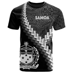 Alohawaii T-Shirt - Tee Samoa - Coat Of Arms With Polynesian Tattoo White - BN22