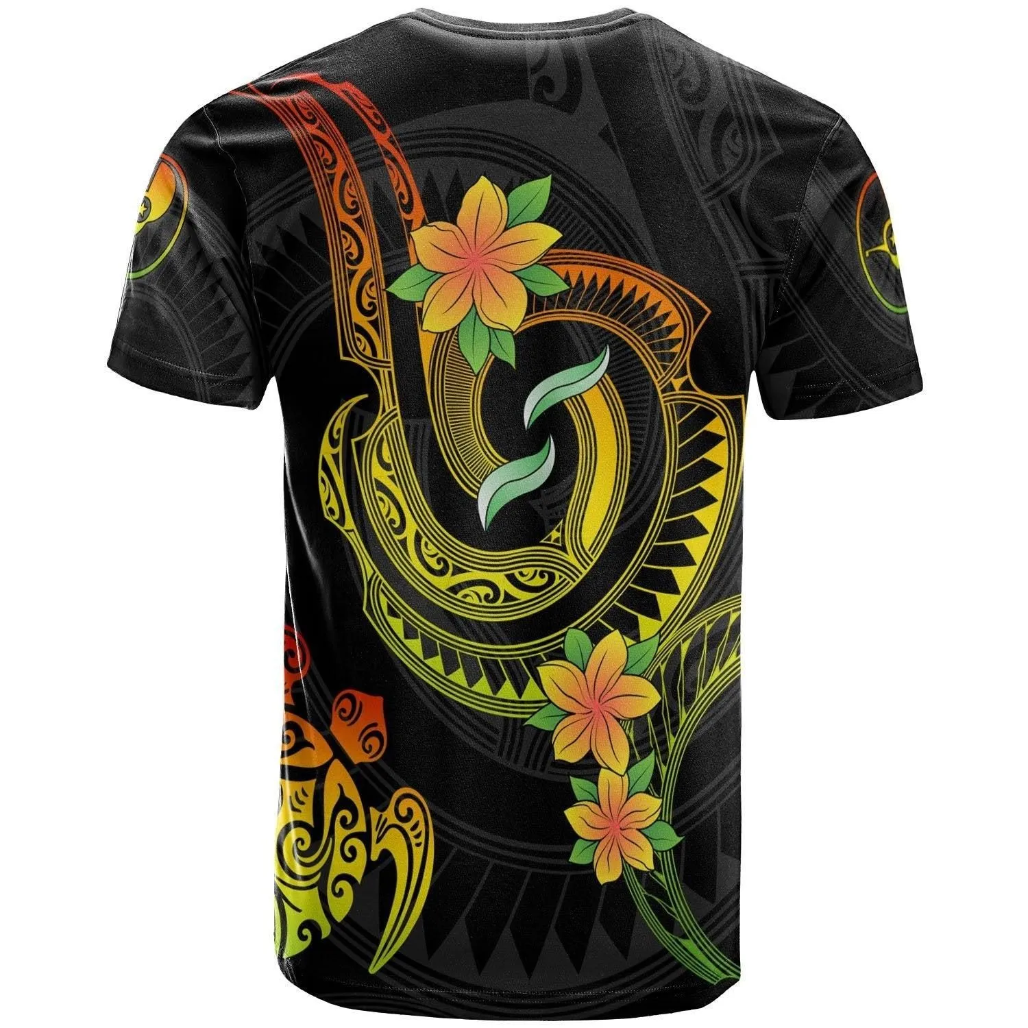 Yap Custom Personalised T shirt - Reggae Plumeria Flowers with Spiral Patterns