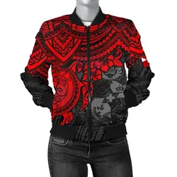FamilyGaterJacket - Bomber Jacket Tonga Polynesian - Red Turtle - BN15