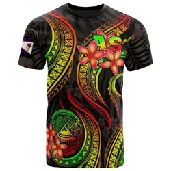 American Samoa Polynesian T Shirt - Reggae Plumeria