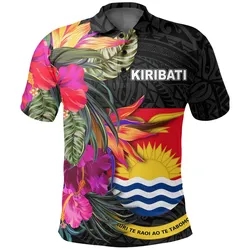 Kiribati Polo Shirt - Hibiscus Polynesian Pattern