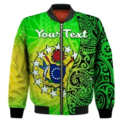 (Custom Personalised) Cook Islands Bomber Jacket Cook Islands Coat Of Arms Turtle Polynesian LT14