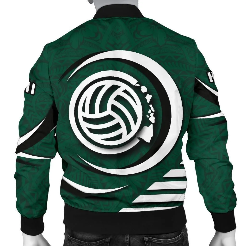 Polynesian Hawaii Mens Bomber Jacket - Volleyball Hawaii Map