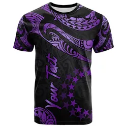 Cook Islands Polynesian Custom Personalised T-Shirt - Poly Tattoo Purple Version