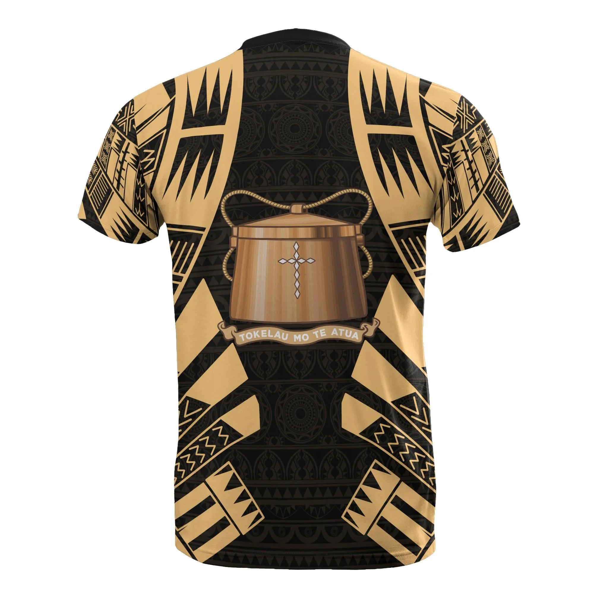 Tokelau T shirt - Tokelau Coat Of Arms Polynesian Tattoo Gold Style