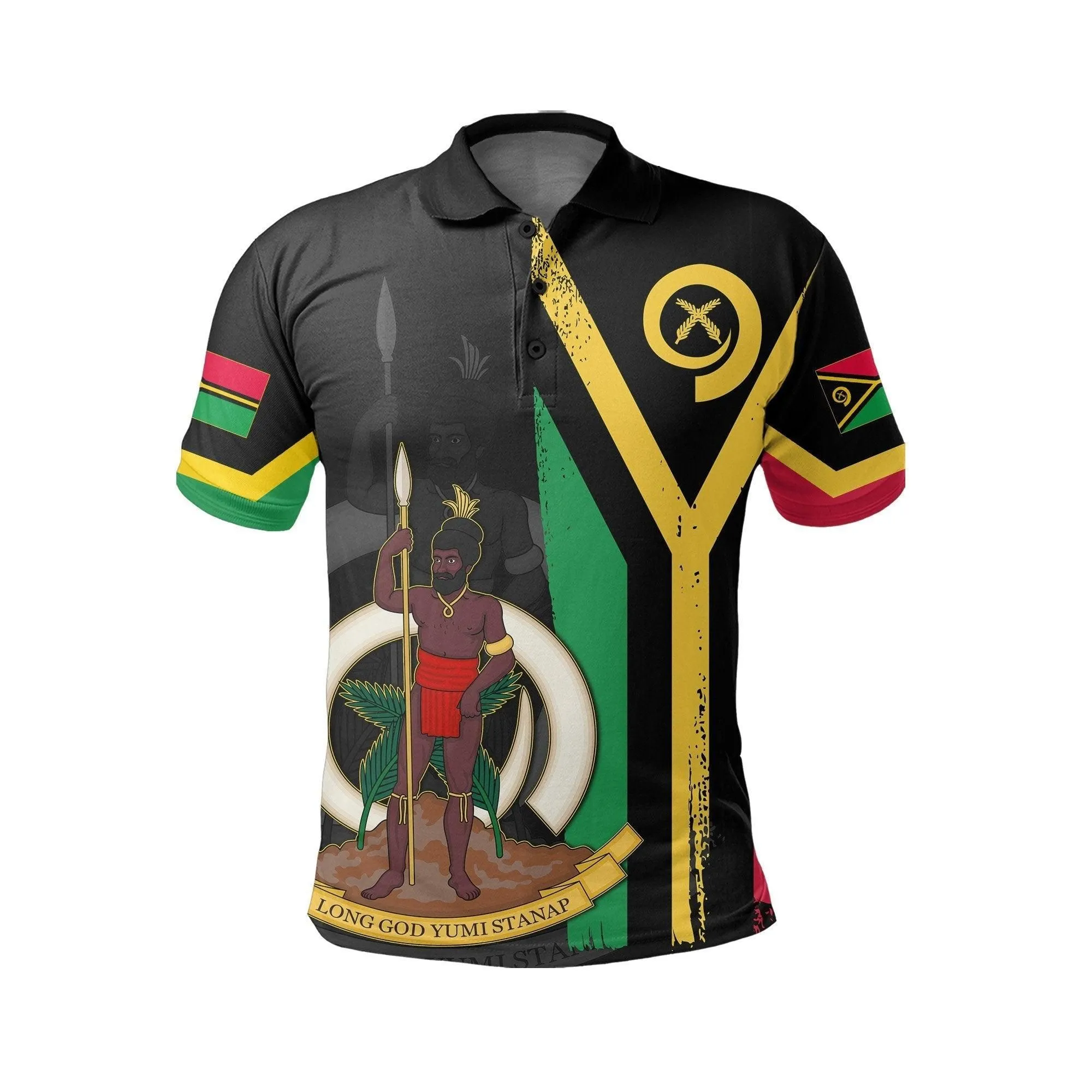 Vanuatu Flag Coat Of Arm Polo Shirt