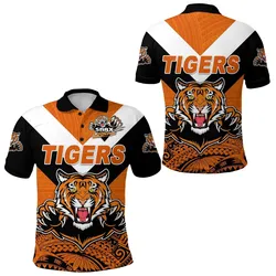 Papua New Guinea Lae Snax Tigers Polo Shirt Rugby Simple Style Black LT8