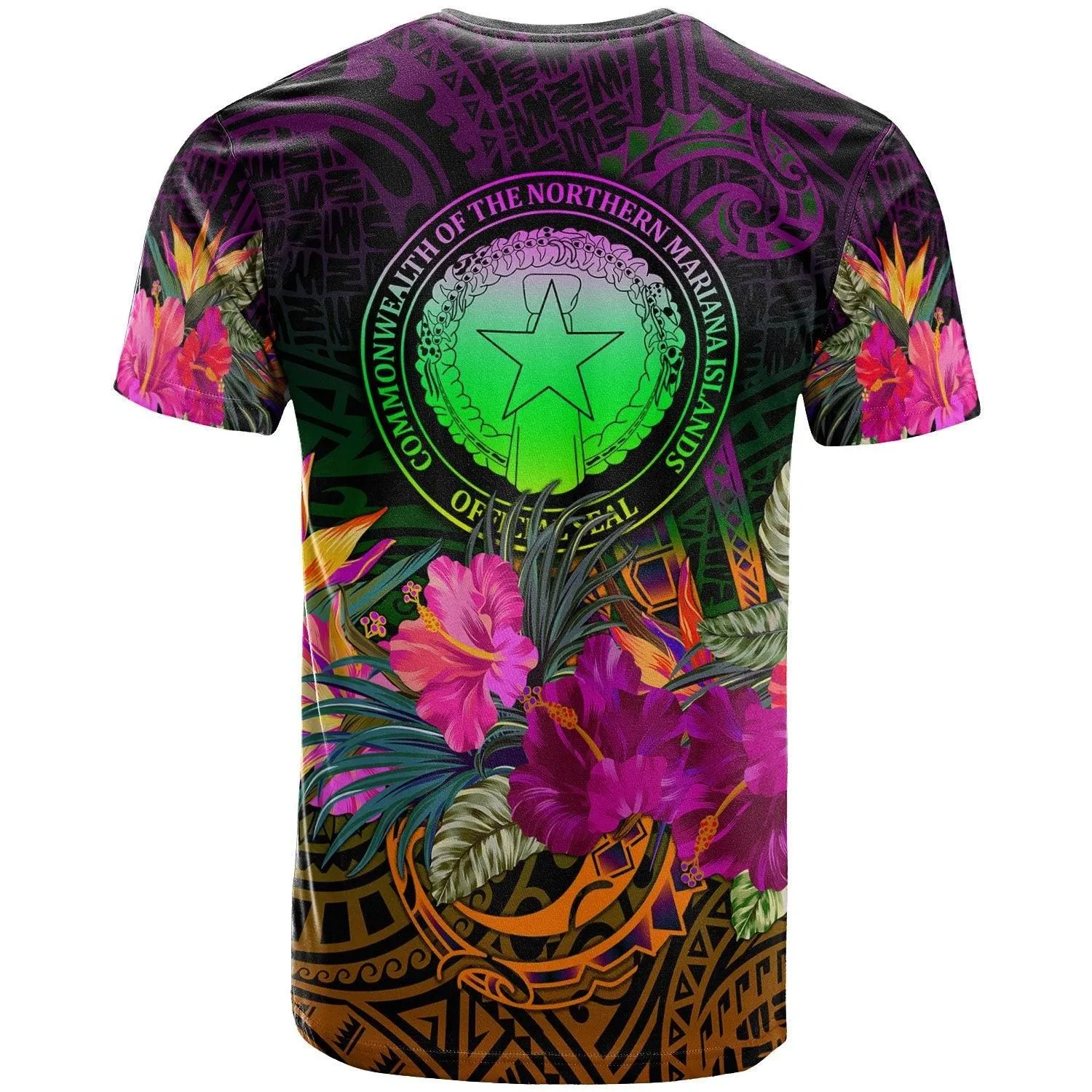 Northern Mariana Islands Polynesian T-Shirt - Summer Hibiscus