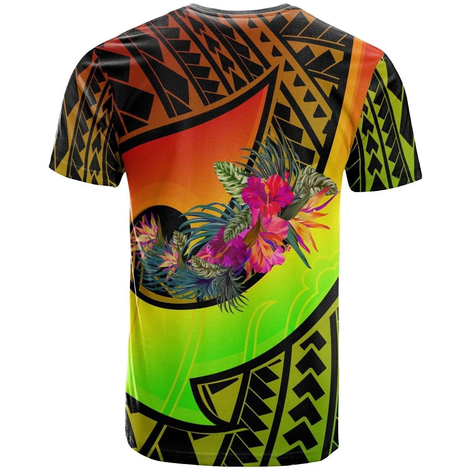 Pohnpei T shirt - Polynesian Hook and Hibiscus Raggae