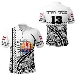 (Custom Personalised) Tahiti Rugby Polo Shirt Marvelous Version White - Custom Text and Number