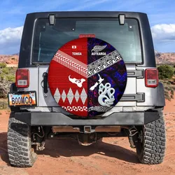 New Zealand And Tonga Spare Tire Cover Together - Purple LT8