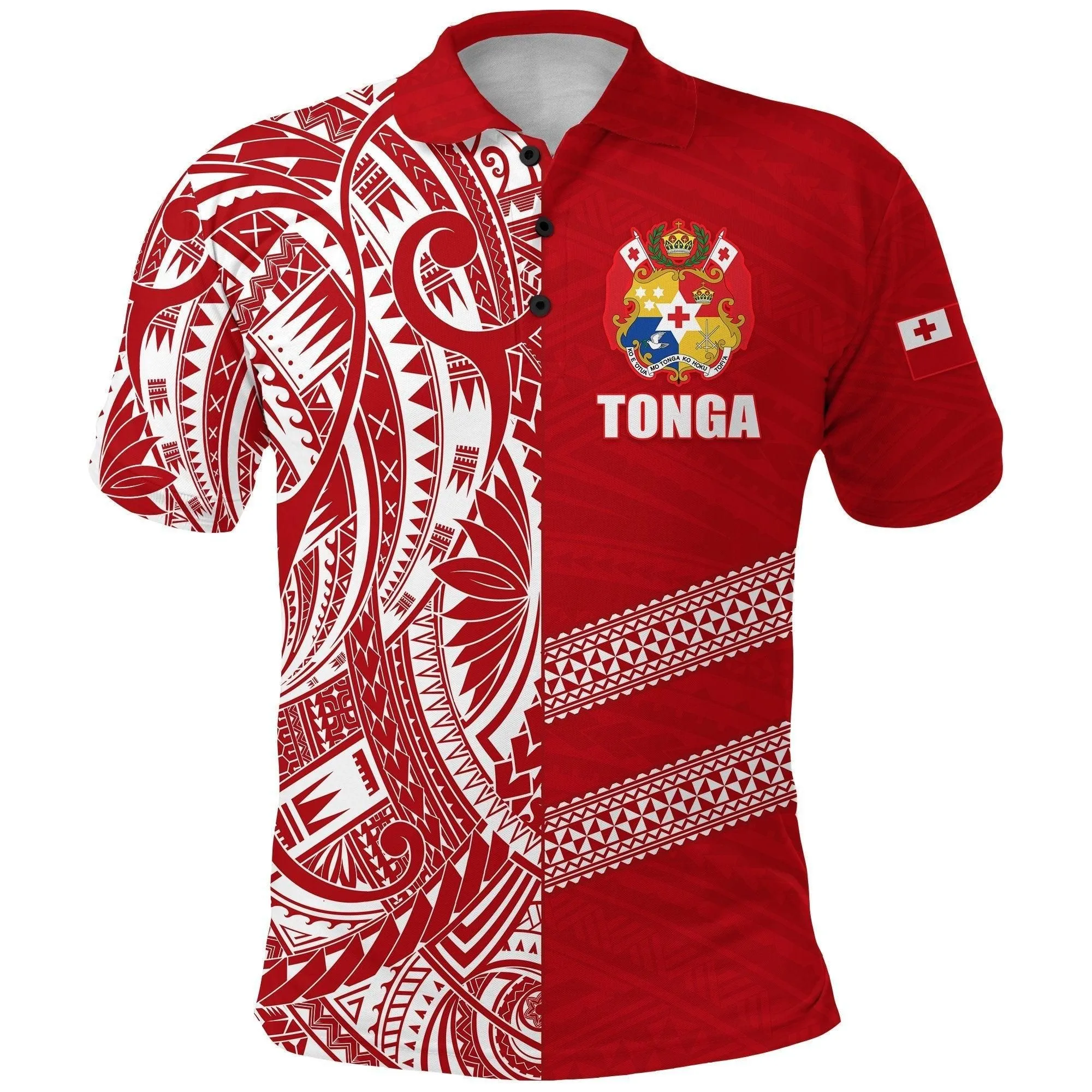 (Custom Personalised) Tonga Rugby Polo Shirt Rustic