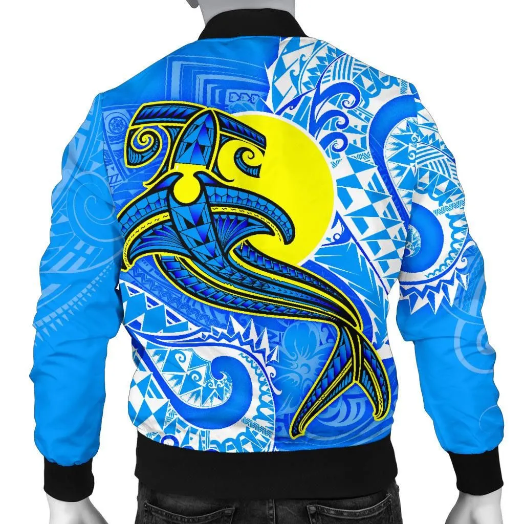 FamilyGater Jacket - Bomber Jacket Palau Polynesian - Palau Flag with Polynesian Tattoo - BN18