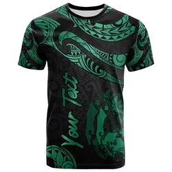 Tonga Polynesian Custom Personalised T-Shirt - Poly Tattoo Green Version