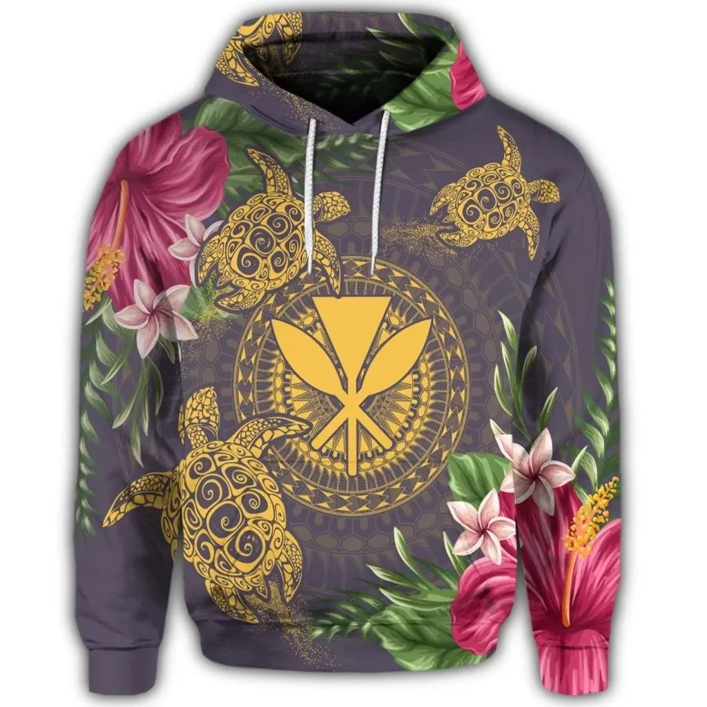Alohawaii Hoodie - Hawaiian Kanaka Turtle Hibiscus Plumerian Polynesia Hoodie - Alena Style Purple - AH - J4R