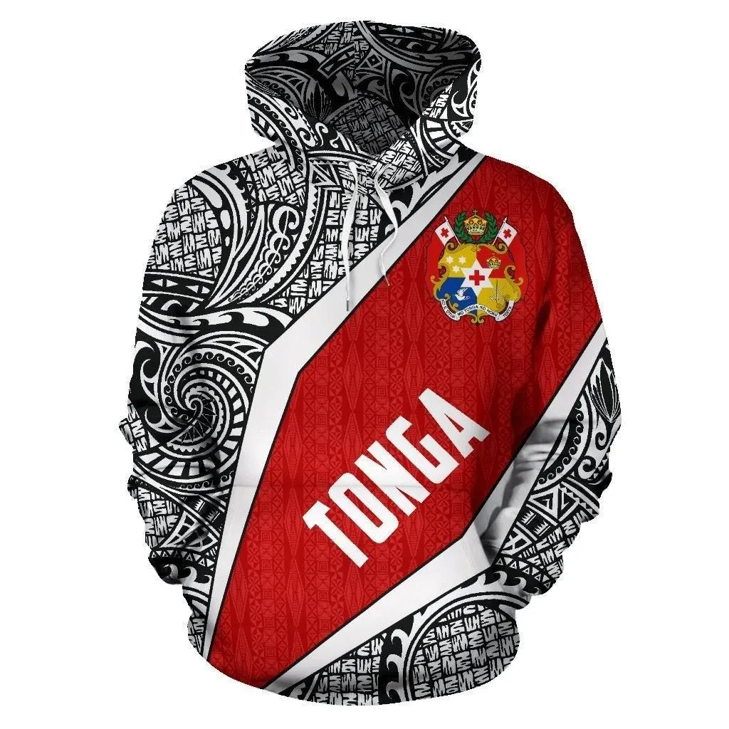 Tonga Polynesian Hoodie - Tonga Coat Of Arms Polynesian Tattoo