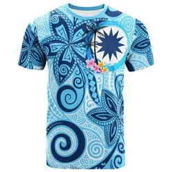 Nauru T-Shirt - Tribal Plumeria Pattern