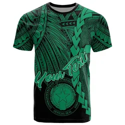 Northern Mariana Islands Polynesian Custom Personalised T shirt - Tribal Wave Tattoo Green
