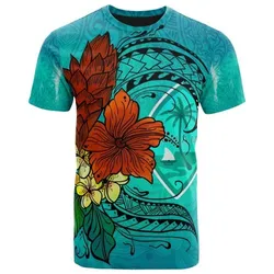 Guam T shirt - Tropical Flowers Style