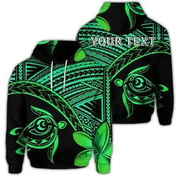 (Personalised) Hawaiian Turtle Plumeria Kakau Polynesian Quilt Hoodie Neo Green AH