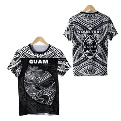 (Custom Personalised) Guam Rugby T-Shirt Polynesian Patterns - Black LT16
