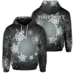 Alohawaii Hoodie - (Personalised) Hawaiian Plumeria Hibiscus Turtle Under Sea Polynesian Hoodie White AH - J7R