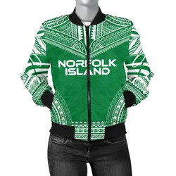 Norfolk Island Flag Polynesian Chief Women'S Bomber Jacket - Bn10