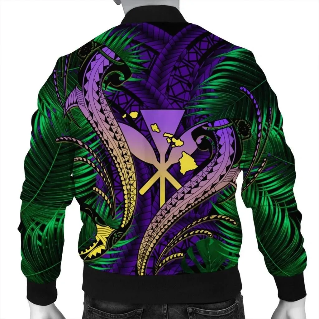 Alohawaii Jacket - Hawaii Shark Polynesian Tropical Bomber Jacket - Purple - AH - J4R