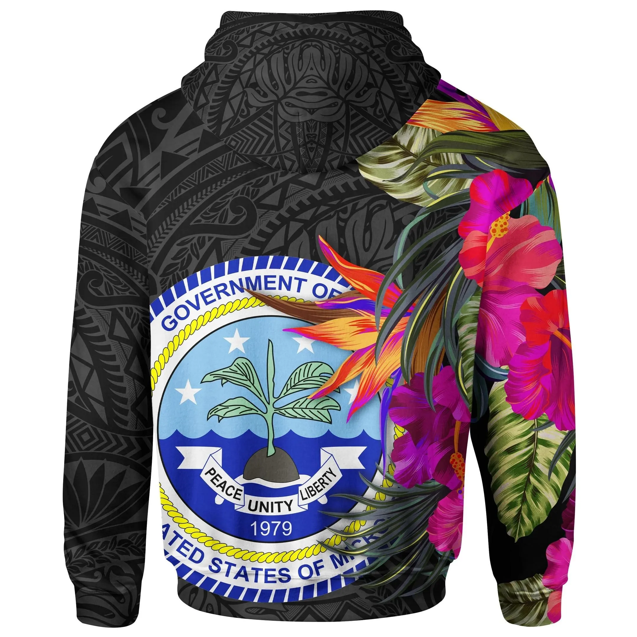 Alohawaii Clothing - Hoodie Federated States of Micronesia - Hibiscus Polynesian Pattern - BN39