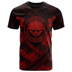 Federated States of Micronesia Polynesian T-Shirts - Federated States of Micronesia Red Seal Camisole Hibiscus Style - BN18