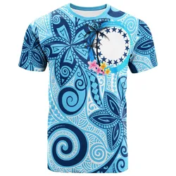 Cook Islands T-Shirt - Tribal Plumeria Pattern