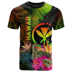 Polynesian Hawaii Kanaka Maoli Polynesian T shirt - Hibiscus and Banana Leaves