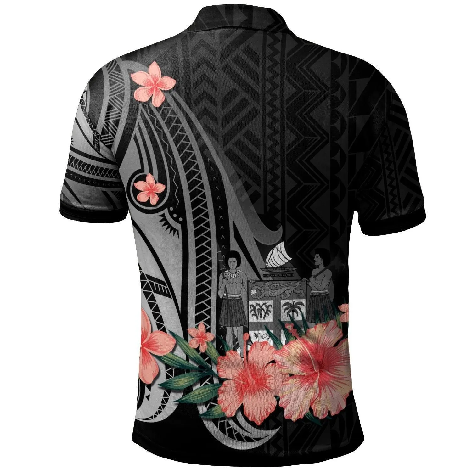 Fiji Polo Shirt - Polynesian Hibiscus Pattern Style