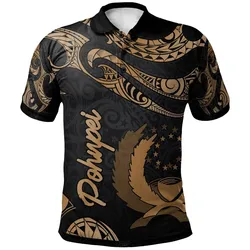 Pohnpei Polynesian Polo Shirt - Poly Tattoo Gold Version
