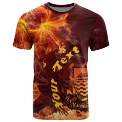 Tuvalu Polynesian Custom Personalised T shirt - Fire Hibiscus
