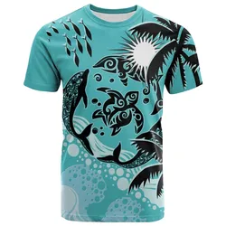 Marshall Islands T-shirt - Coat Of Arm and Spinner Dolphin Patterns