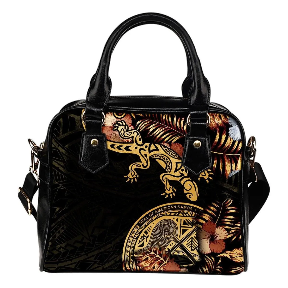 American Samoa Polynesian Shoulder Handbag - Lizard Lucky