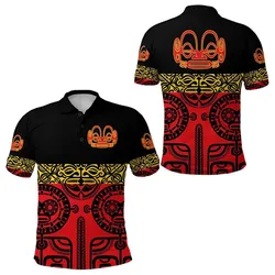 Marquesas Islands Polo Shirt Marquesan Tattoo Special Style - Red LT8