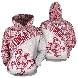 Tonga Hoodie - Tonga Coat of Arms In Turtle Polynesian Tattoo 060