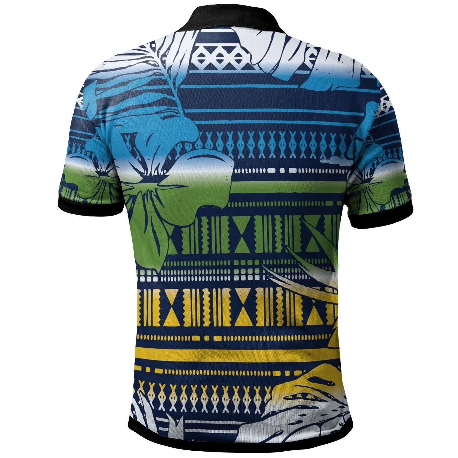 Polynesian Polo Shirt - Hibiscus Flower Tribal Fabric