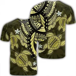Alohawaii Tee - Hawaii Polynesian Turtle Hibiscus T-shirt Yelow - AH - J4R