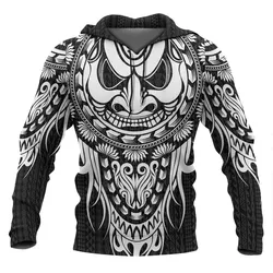 Polynesian Hoodie - Tattoo Tiki White