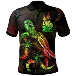 Alohawaii Shirt - Polo Shirt New Caledonia Polynesian - Turtle With Blooming Hibiscus Reggae - BN22