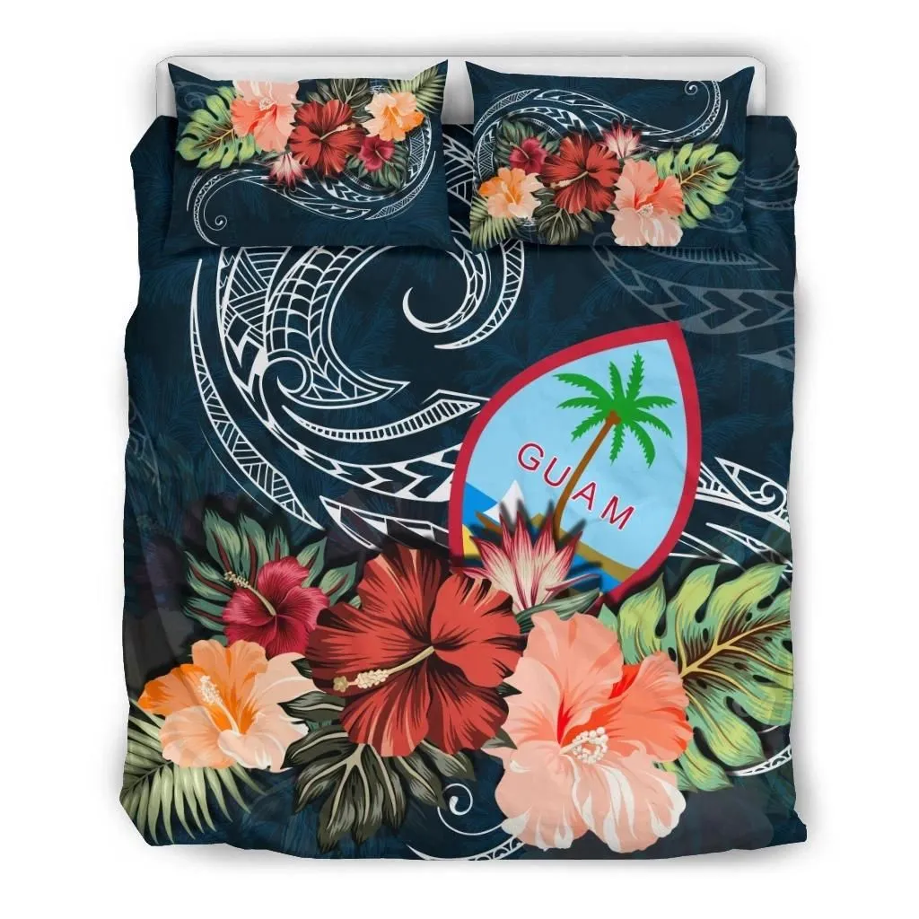 Alohawaii Bedding Set - Cover and Pillow Cases Guam Guam Hibiscus PolyAlohawaii Coat Of Arms Duvet Cover TH5